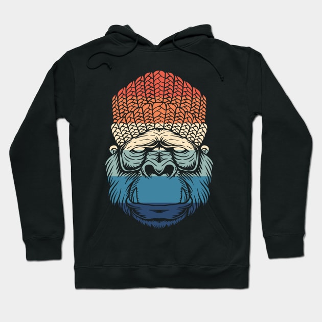 Retro Chill Gorilla Hoodie by Dojaja